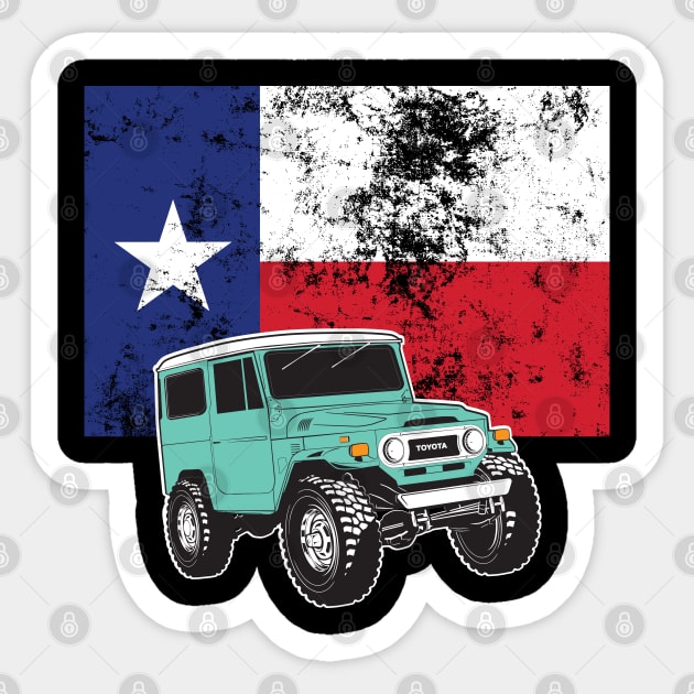 FJ40 with Texas Flag Sticker by Bulloch Speed Shop